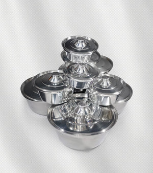 طقم ألومنيوم 10 قطع – دهان تركي فاخر، متين وثقيل، مناسب لجميع أنواع الطبخ