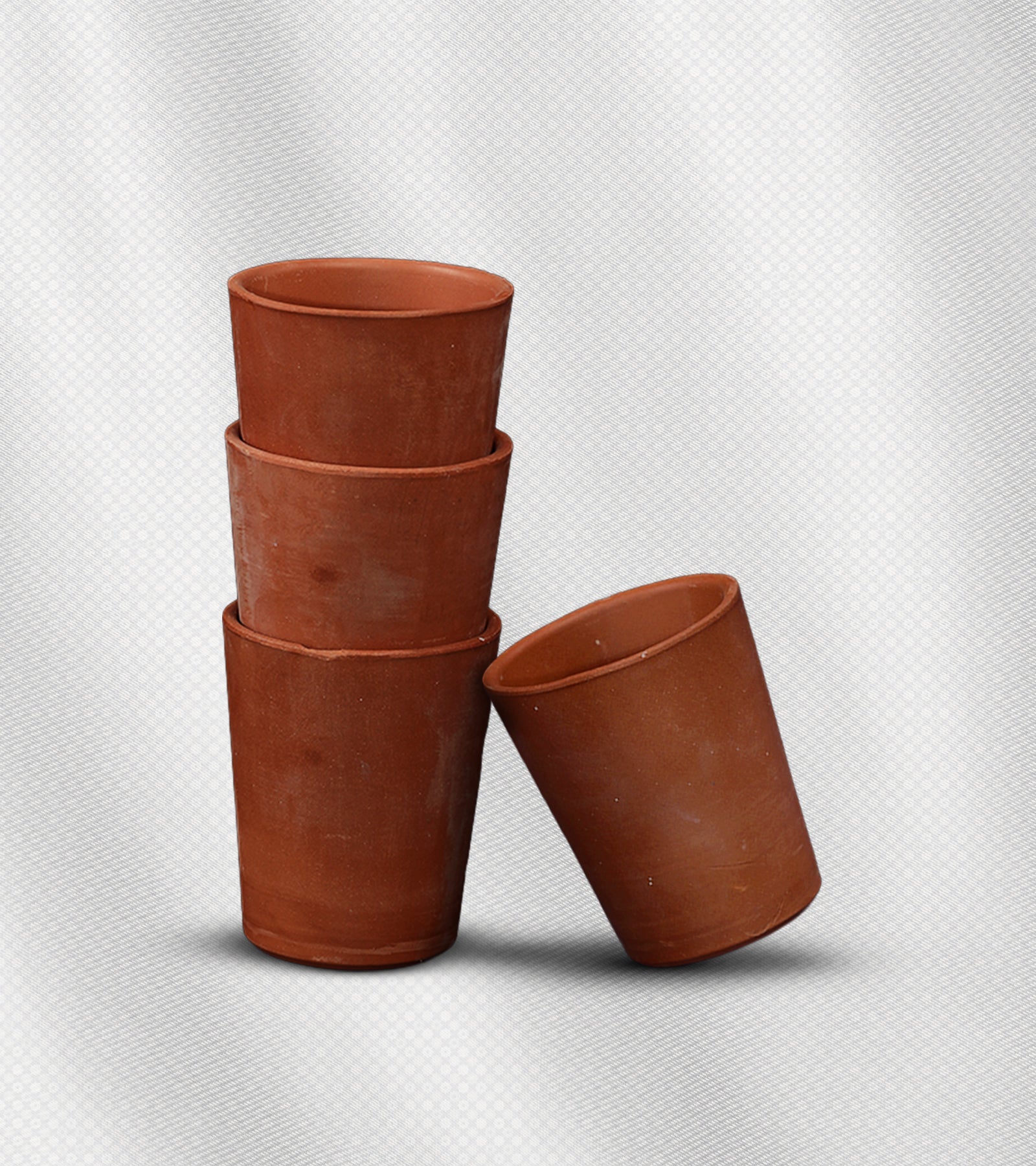 أكواب فخار من الطمي الأسواني الطبيعي، تصميم بني تقليدي، مناسب للمياه والعصائر