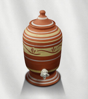 كولمن فخار طبيعي 7 لتر من الطمي الأسواني – تبريد طبيعي ومياه صحية