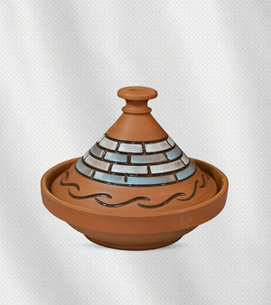 طاجين مغربي فخار طقم 3 قطع، أحجام 30، 27، 24 سم، طهي صحي وأصيل
